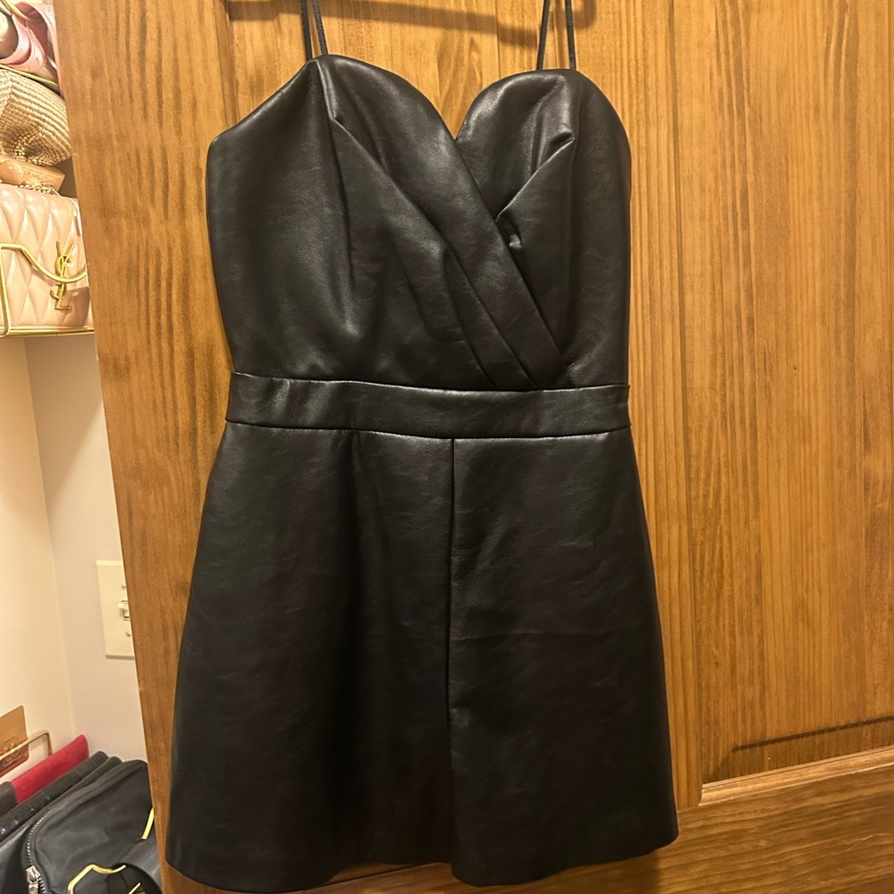 Black Faux Leather Dress